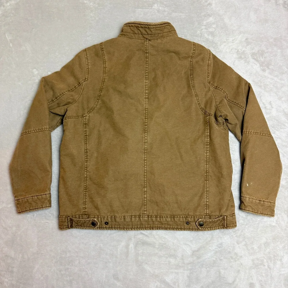 Levis Military Field Jacket Mens Large Brown Cotton Quilted Utility Workwear